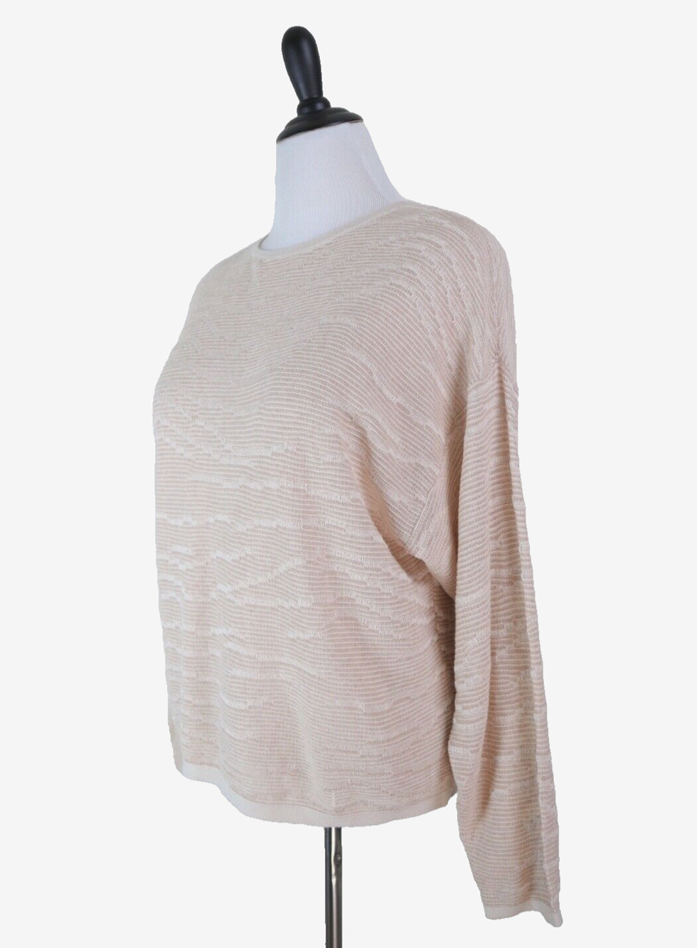Pure J Jill Size M Linen Blend Sweater Dolman Sleeve Tan Barley Cork